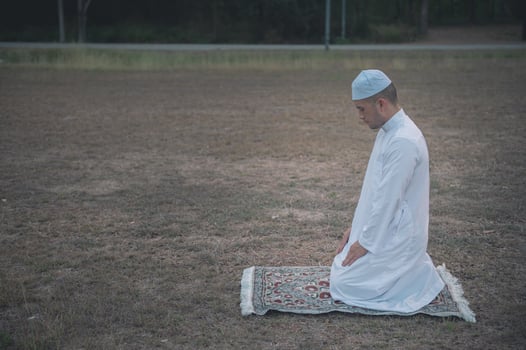 Asian islam man prayer,Young Muslim praying,Ramadan festival concept photo
