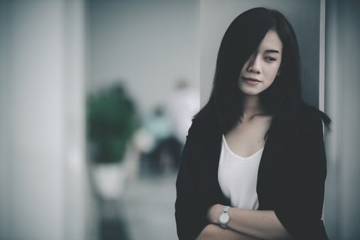 Beautiful thai woman very sad from unrequited love,rethink,think over,vintage style,dark tone,broken heart,asian girl photo
