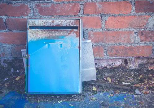 old blue mailbox photo