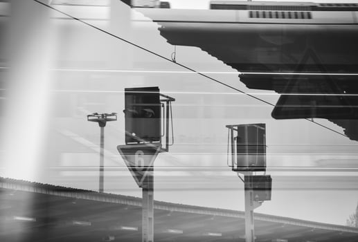 Urban transportation black and white concept photo
