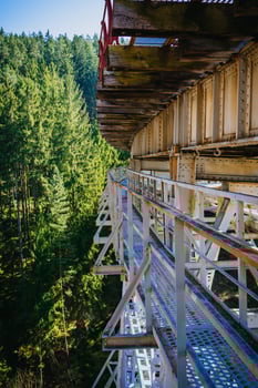 Iron bridge with railing photo