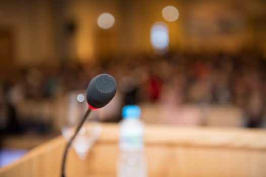 microphone isolated in a blur room photo