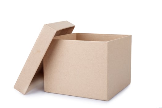 Cardboard box isolated on a white background photo