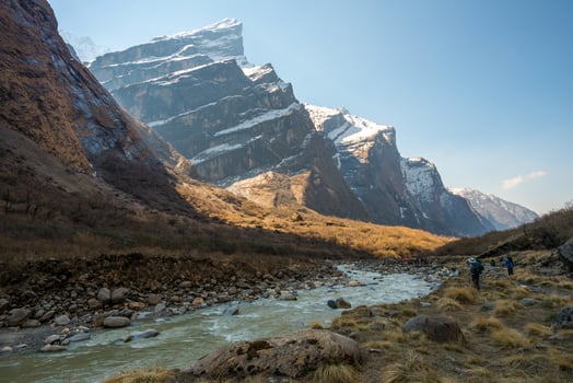 Modi Khola Valley the way to Annapurna base camp in Annapurna region, Nepal. photo