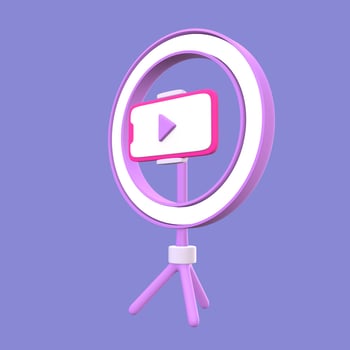 3D Illustration of Ring Light Side View photo