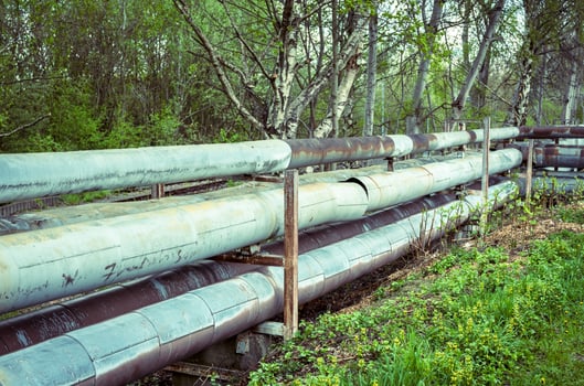 old pipelines in nature photo