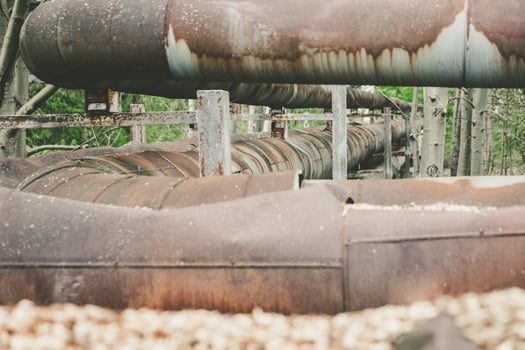 old pipelines in nature photo