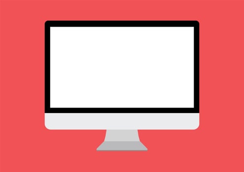 Flat Desktop Monitor Isolated PC Computer Illustration Technology photo