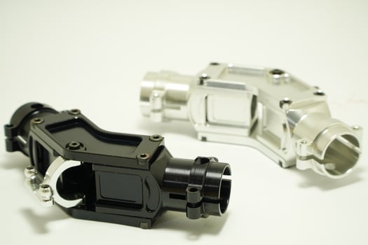 Aluminum Machined Parts by CNC Machine,Anodize Aluminum.Metal parts, milling industry,engineering design concept photo