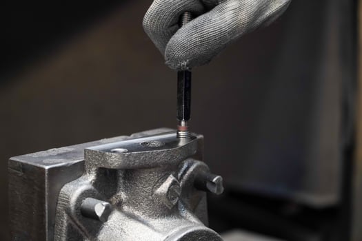 Mechanic inspection industrial thread plug gauge workpieces,industrial concept photo