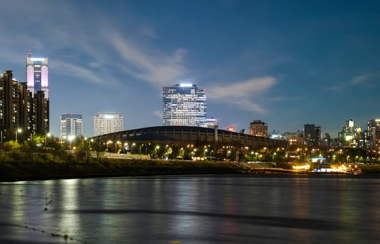 Night view of the Han River in Seoul photo