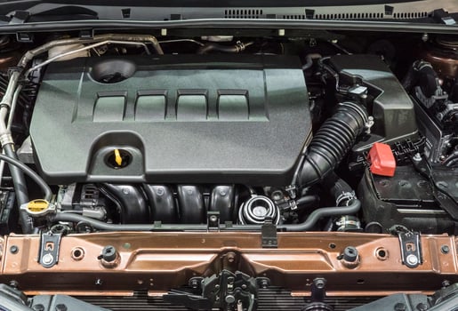 Detail of the new gasoline engine. photo