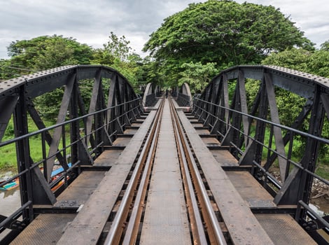 Old steel bridge of the western railway. photo