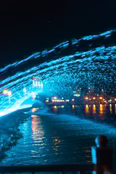 City evening fountain. photo