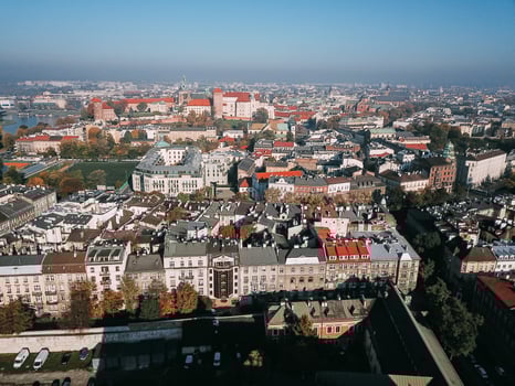 Aerial View of the Old Polish City of Krakow photo