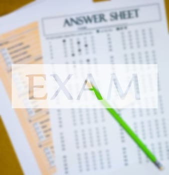 blur english exam with text box photo