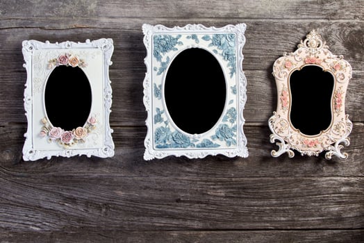 Vintage Photo frame on wood background