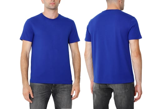 T-shirt on a man, isolated on a white background, copy the space photo