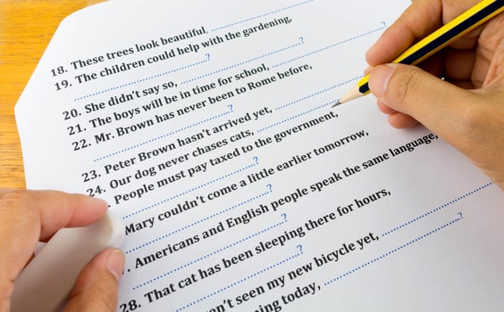 english test sheet photo