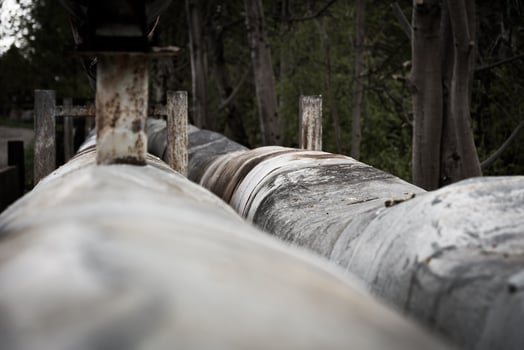 old pipelines in nature photo