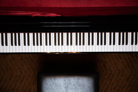 close up of piano keyboard with selective focus keys. can be used as a background. photo