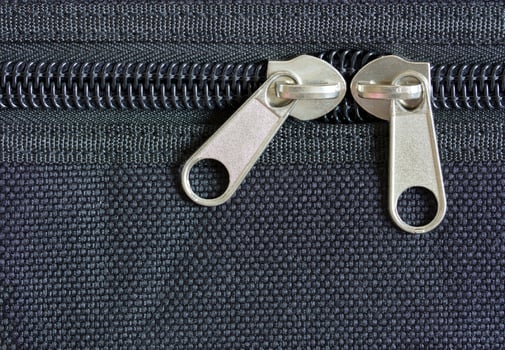 zipper on black cloth photo