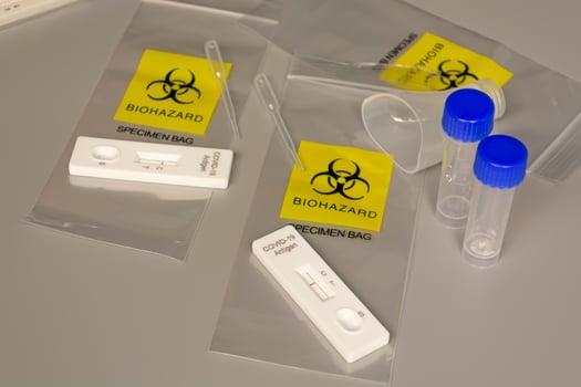 Lab card kit tested NEGATIVE for viral novel coronavirus virus. photo