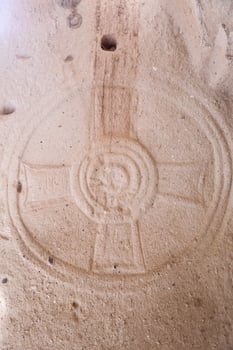 Cross in a Cave Church, Zelve Valley, Cappadocia photo