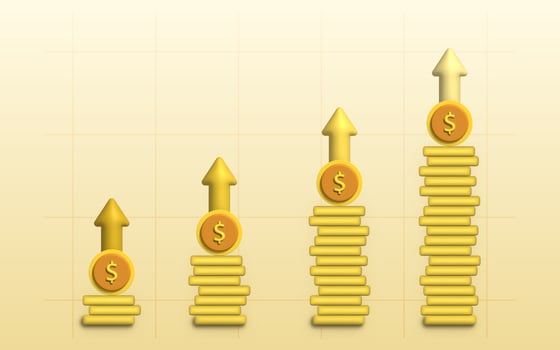 3D Illustration financial management concept and investment, photo