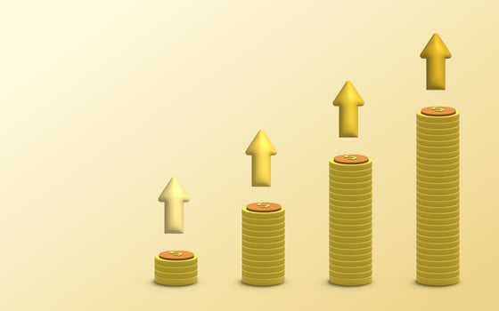 3D Illustration financial management concept and investment, photo