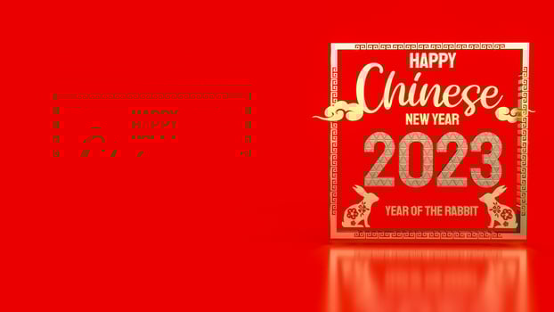 The Chinese New Year 2023 year of the rabbit 3d rendering photo