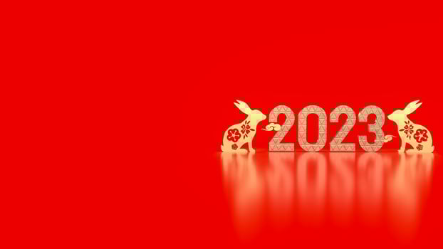 The Chinese New Year 2023 year of the rabbit 3d rendering photo