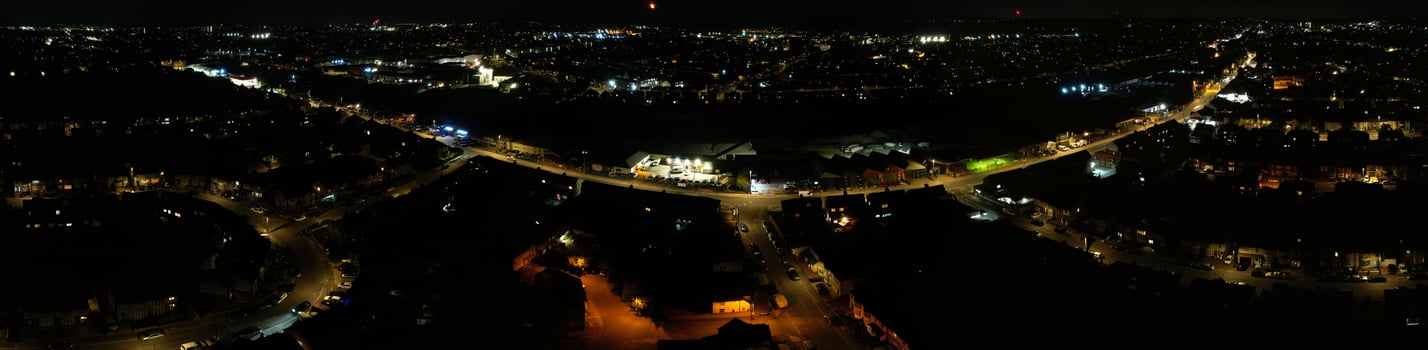 High Angle Aerial view of British Town at Night British Town photo