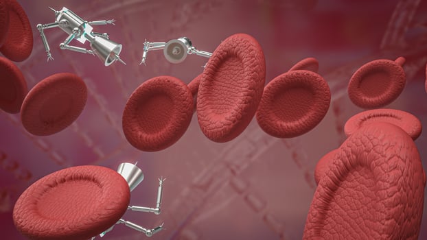 The blood cell and nano bot for sci or education concept 3d rendering photo