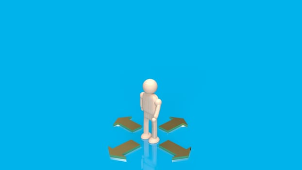 The figure man and arrow point for business concept 3d rendering photo
