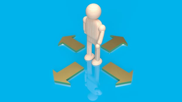 The figure man and arrow point for business concept 3d rendering photo