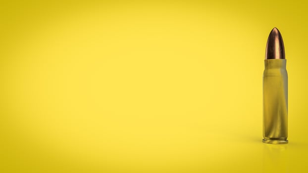 The bullet on yellow background for creative concept 3d rendering photo