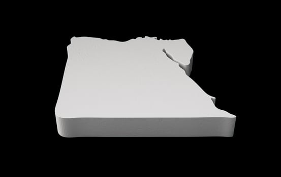Egypt 3D map Geography Cartography and topology black and white 3D illustration photo