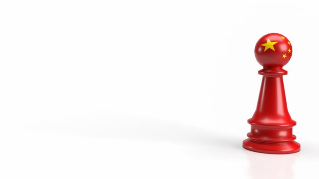 The red Chinese chess on white background  for business concept 3d rendering photo