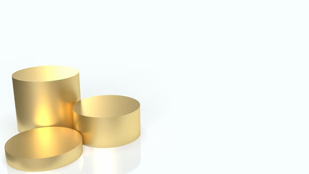 The gold podium  on white background  for presentation  or business concept 3d rendering photo