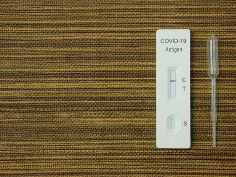 The  Antigen Test Kit for test corona virus  top view image photo