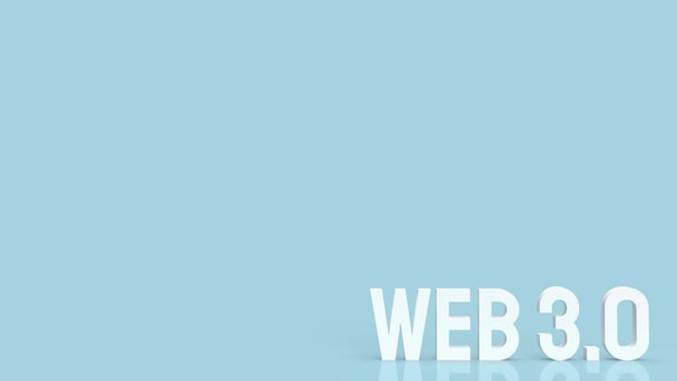 The Web 3.0 white text on  blue background  for technology concept 3d rendering photo