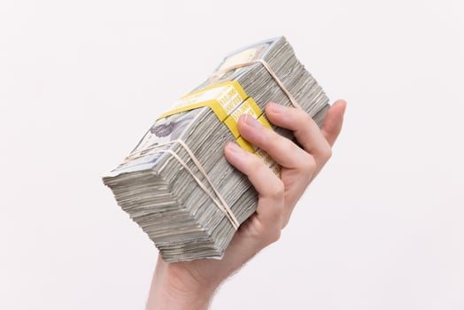 Stacks of One Hundred Dollar Bills photo