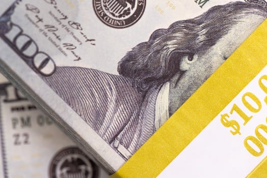 Stacks of One Hundred Dollar Bills photo