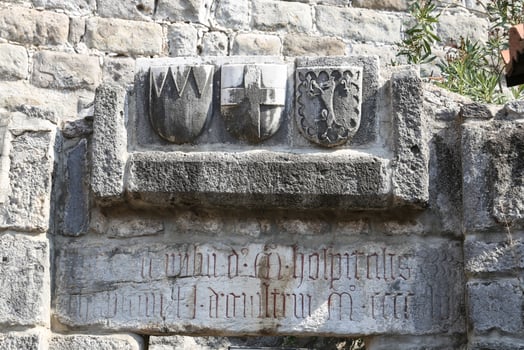 Knight Symbols in Bodrum Castle, Turkey photo