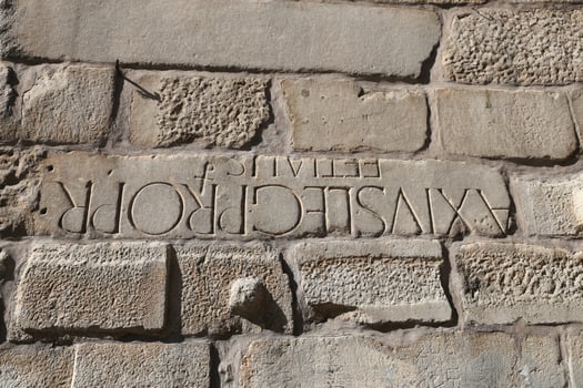 Writing over Tower of Ankara Castle, Turkey photo