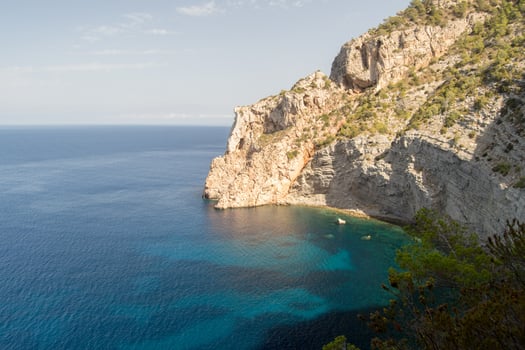 Beautiful beach at Punta de Castellar, Santa Agnes de la Corona, Balearic Islands, Spain. photo