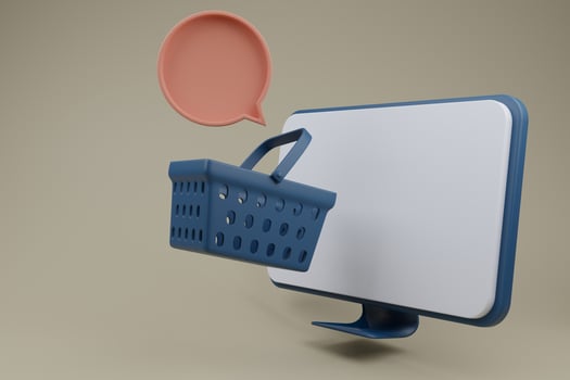 computer or notebook and Website with blank display on pastel background for advertising design,Shopping mobile app,banking.Mock up empty screen copy space,3D rendering illustration. photo