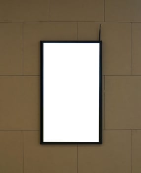 Advertising poster board inside department store photo