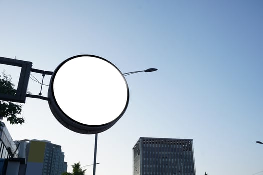 Street lamp sign mock-up ad photo